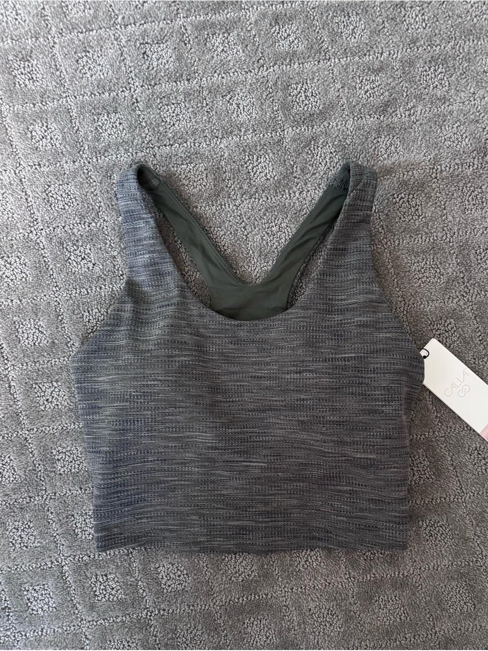 NWT Women's Calia Ribbed workout support Tank with built in bra top Size S
